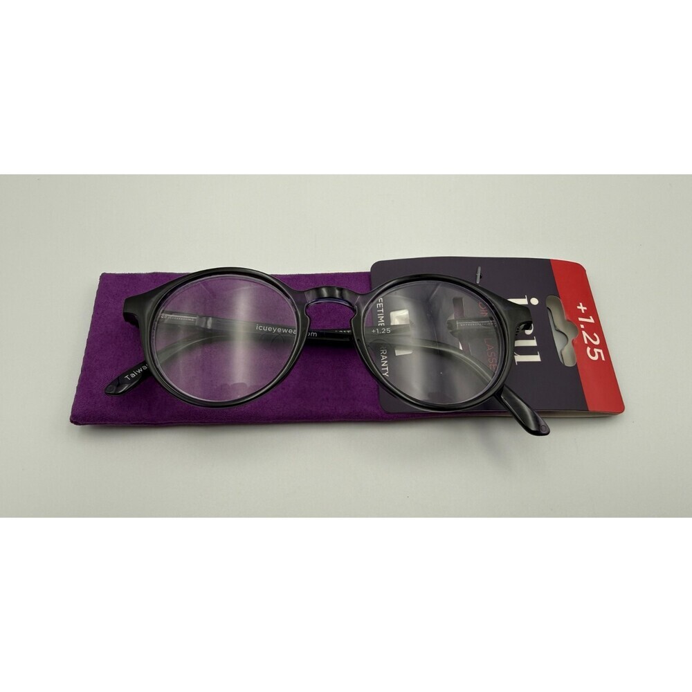 ICU Eyewear Unisex Adults Reading Glasses +1.25 Magnification with Black Frame